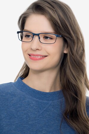 Powder Midnight Oakley Steel Plate -  Metal Eyeglasses