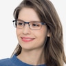 Oakley Steel Plate Powder Midnight MetalEyeglass Frames for Women from EyeBuyDirect
