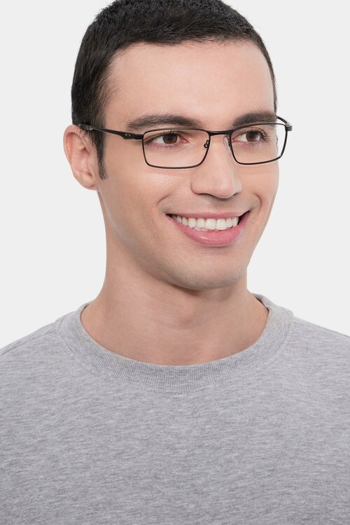 Oakley Fuller Satin Black MetalEyeglass Frames for Men from EyeBuyDirect