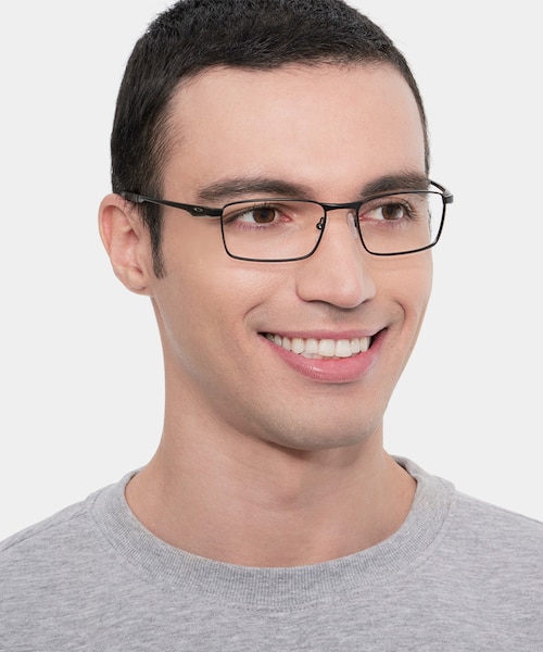 Oakley Fuller Satin Black MetalEyeglass Frames for Men from EyeBuyDirect