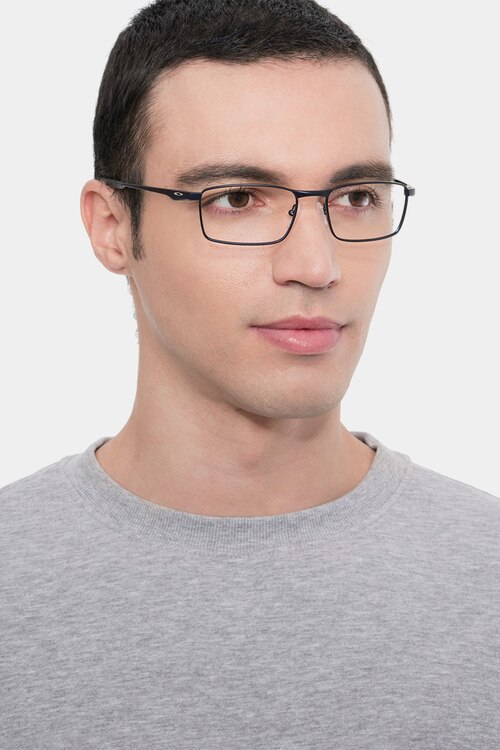 Oakley Fuller Matte Midnight MetalEyeglass Frames for Men from EyeBuyDirect