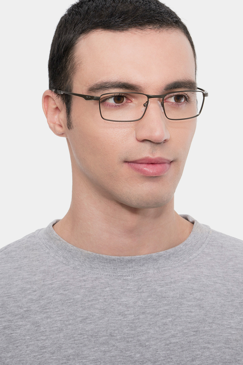 Oakley Fuller - Rectangle Pewter Frame Glasses For Men | Eyebuydirect