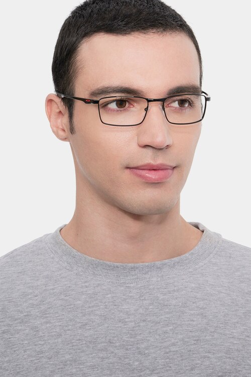 Oakley Fuller Polished Black MetalEyeglass Frames for Men from EyeBuyDirect
