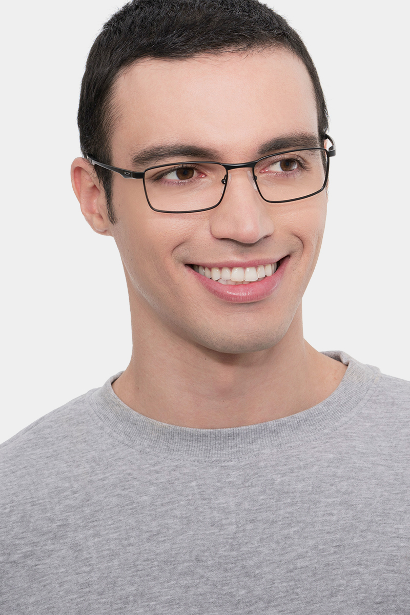 Oakley Fuller - Rectangle Satin Black Frame Glasses For Men | Eyebuydirect