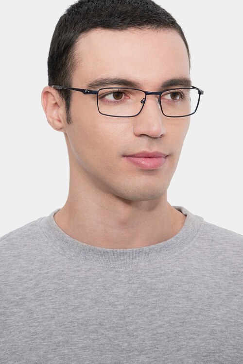 Oakley Fuller Matte Midnight MetalEyeglass Frames for Men from EyeBuyDirect