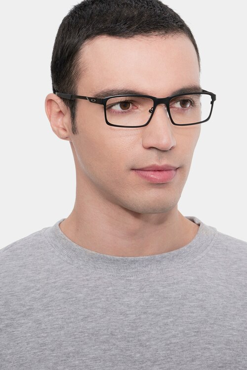 Oakley Base Plane Satin Black MetalEyeglass Frames for Men from EyeBuyDirect
