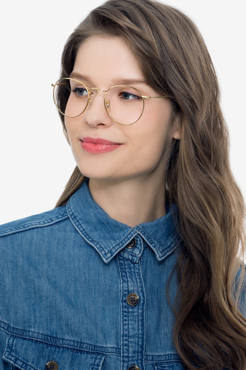 Gold round on sale eyeglass frames