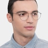 Ray-Ban RB3447V Round Gunmetal MetalEyeglass Frames for Men from EyeBuyDirect