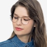 Ray-Ban RB3447V Round Black MetalEyeglass Frames for Women from EyeBuyDirect