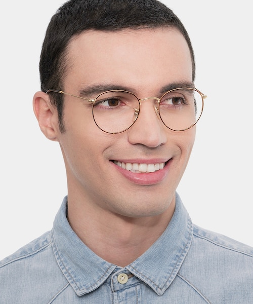 Ray-Ban RB3447V Round Tortoise & Gold MetalEyeglass Frames for Men from EyeBuyDirect