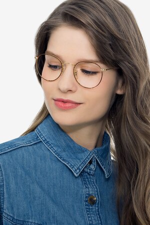 Tortoise & Gold Ray-Ban RB3447V -  Lightweight Metal Eyeglasses