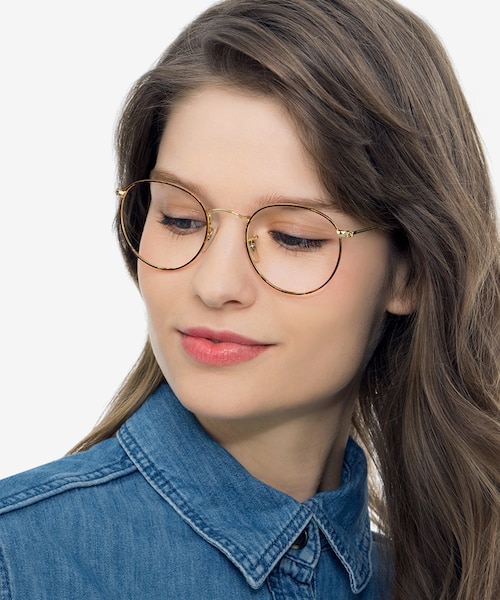 Ray-Ban RB3447V Round Tortoise & Gold MetalEyeglass Frames for Women from EyeBuyDirect