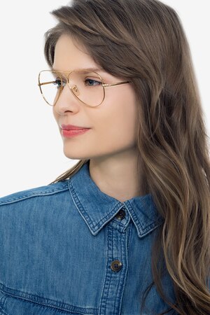 Gold Ray-Ban RB6489 -  Vintage Metal Eyeglasses