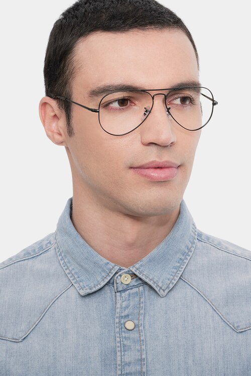 Ray-Ban RB6489 Aviator Black MetalEyeglass Frames for Men from EyeBuyDirect