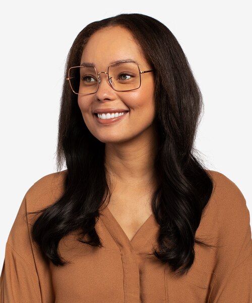 Ray-Ban Square Bronze MetalEyeglass Frames for Women from EyeBuyDirect