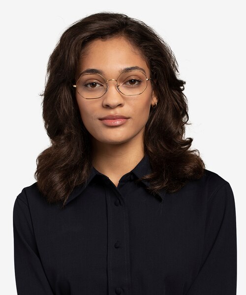 Ray-Ban Octagon Gold MetalEyeglass Frames for Women from EyeBuyDirect