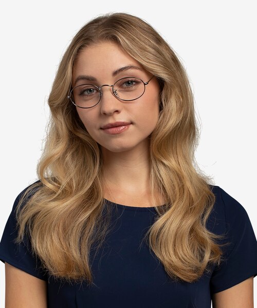Ray-Ban RB3547V Oval Gunmetal MetalEyeglass Frames for Women from EyeBuyDirect