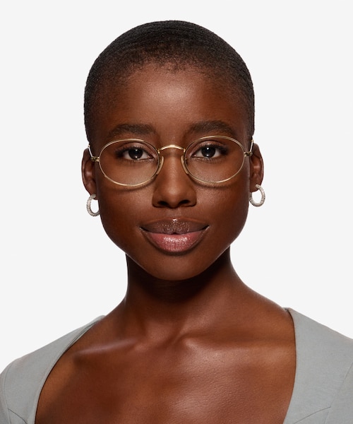 Ray-Ban RB3547V Oval Gold MetalEyeglass Frames for Women from EyeBuyDirect