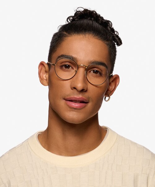 Ray-Ban RB3582V Round Black Gold MétalMontures de lunettes de vue pour Hommes d'EyeBuyDirect