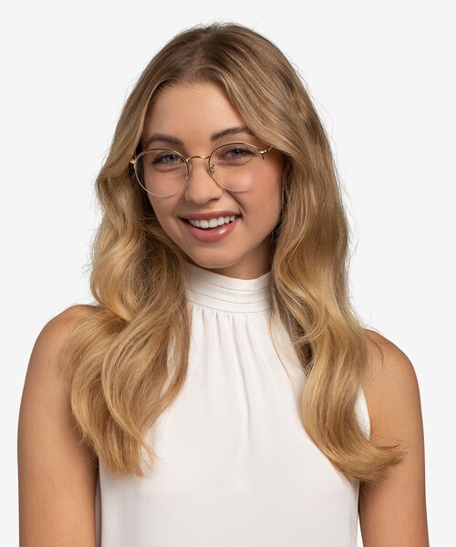 Ray-Ban RB3947V Round Gold MetalEyeglass Frames for Women from EyeBuyDirect