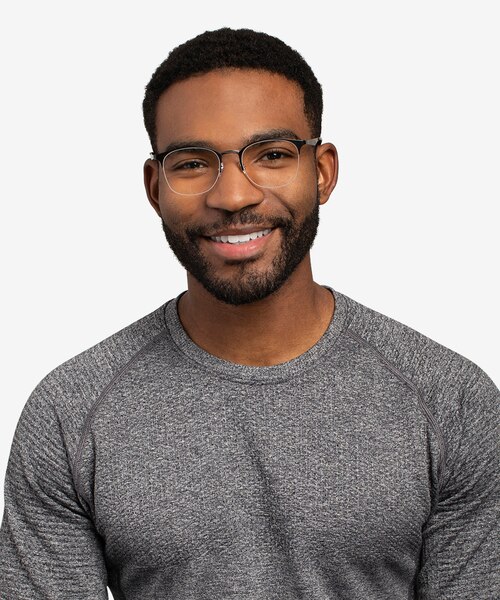 Ray-Ban RB6422 Black Silver MetalEyeglass Frames for Men from EyeBuyDirect