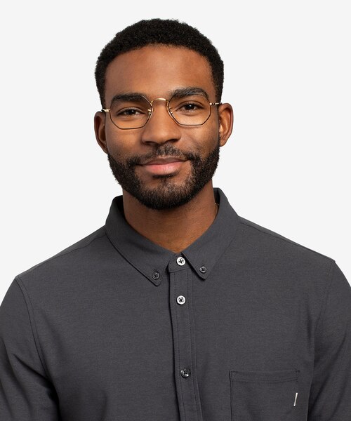 Ray-Ban RB6456 Black Gold MetalEyeglass Frames for Men from EyeBuyDirect