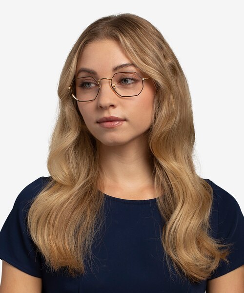 Ray-Ban RB6456 Black Gold MetalEyeglass Frames for Women from EyeBuyDirect