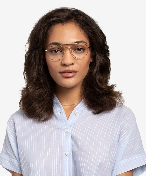 Ray-Ban RB3648V Gold MetalEyeglass Frames for Women from EyeBuyDirect