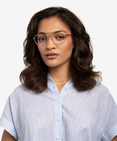 Ray-Ban RB6414 Gold MetalEyeglass Frames for Women from EyeBuyDirect