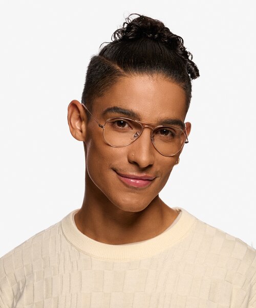 Ray-Ban Aviator Metal II Rose Gold MetalEyeglass Frames for Men from EyeBuyDirect