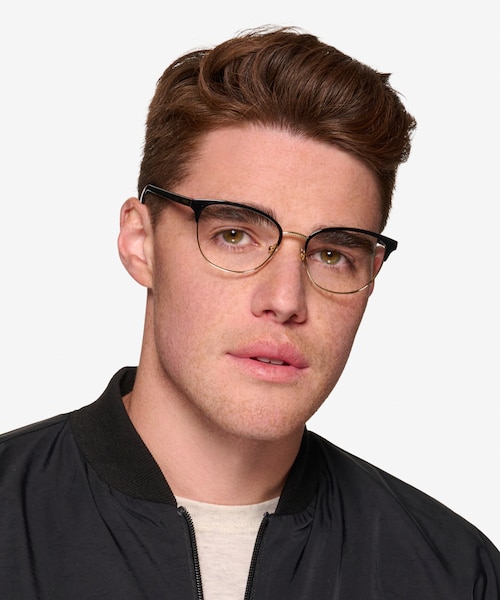 Vogue Eyewear VO4088 Black Gold MetalEyeglass Frames for Men from EyeBuyDirect