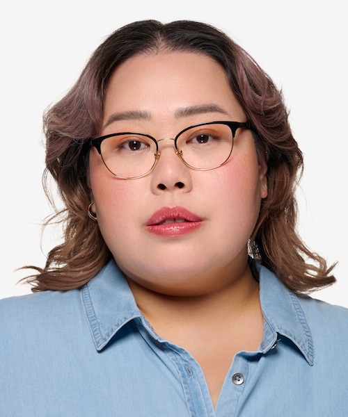 Vogue Eyewear VO4088 Black Gold MetalEyeglass Frames for Women from EyeBuyDirect