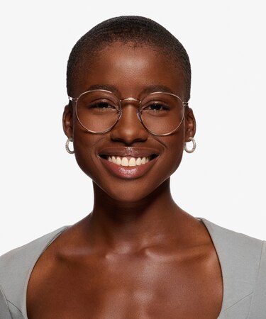 Rose Gold Ray-Ban RB3637V New Round -  Metal Eyeglasses