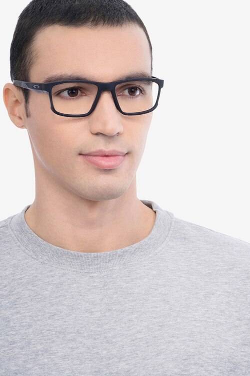 Oakley Hyperlink Satin Black PlasticEyeglass Frames for Men from EyeBuyDirect