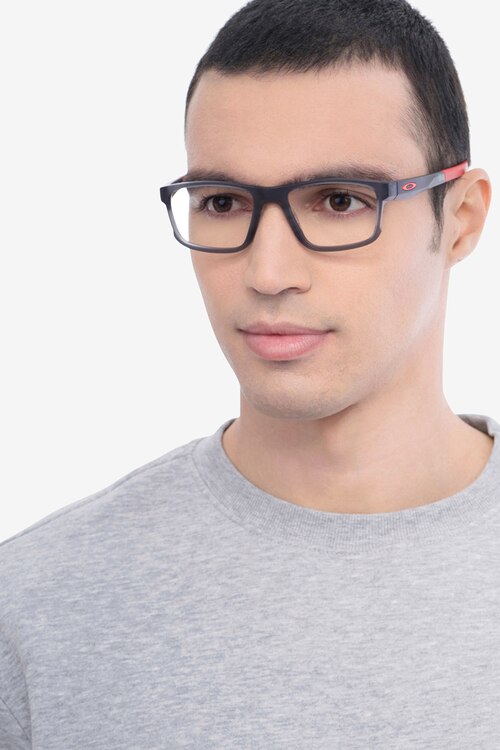 Oakley Hyperlink Satin Gray Smoke PlasticEyeglass Frames for Men from EyeBuyDirect
