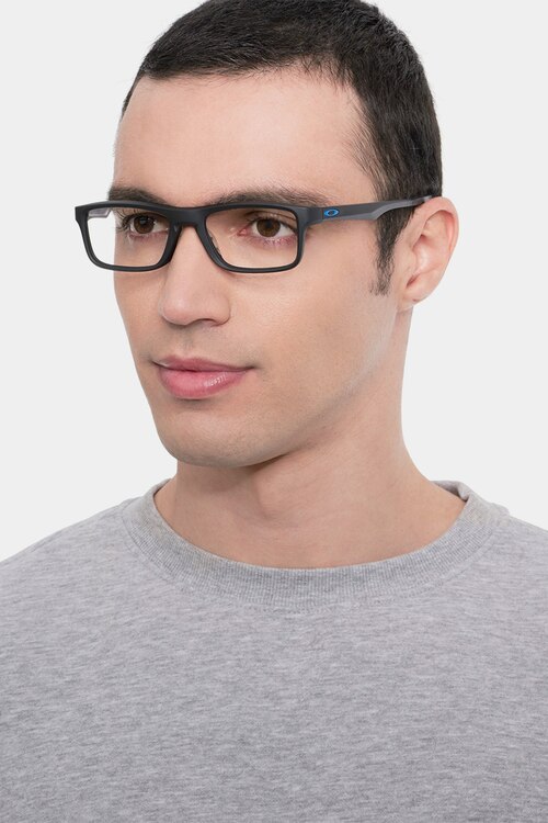Oakley Plank 2.0 Satin Black PlasticEyeglass Frames for Men from EyeBuyDirect