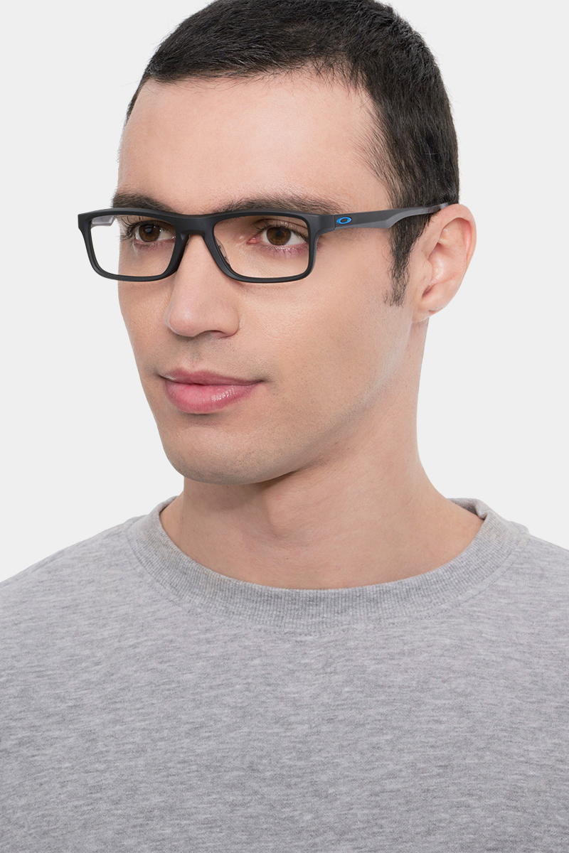 Oakley Plank 2.0 - Rectangle Satin Black Frame Glasses For Men ...
