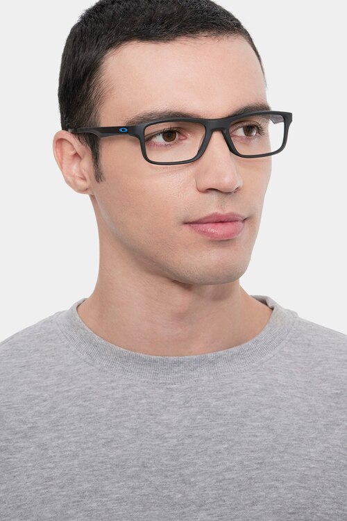 Oakley Plank 2.0 Satin Black PlasticEyeglass Frames for Men from EyeBuyDirect