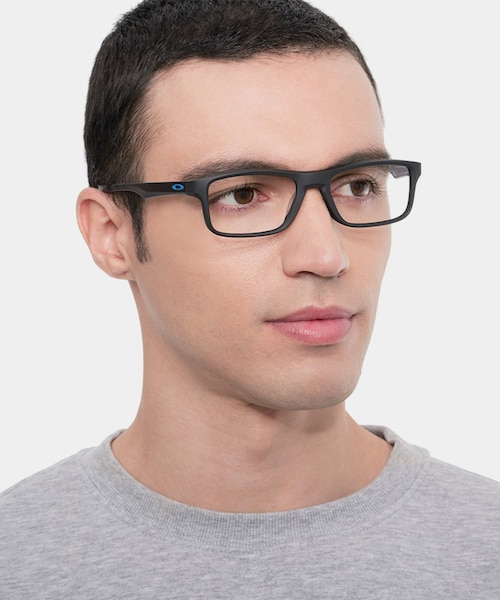 Oakley Plank 2.0 Satin Black PlasticEyeglass Frames for Men from EyeBuyDirect