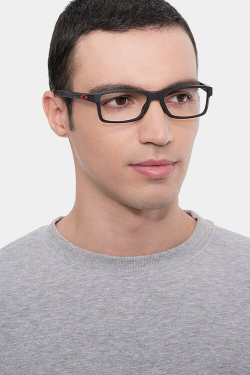 Oakley Chamfer MNP - Rectangle Black Frame Glasses For Men | Eyebuydirect