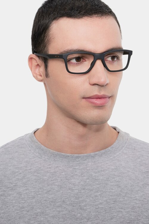 Oakley Trim Plane Satin Black PlasticEyeglass Frames for Men from EyeBuyDirect