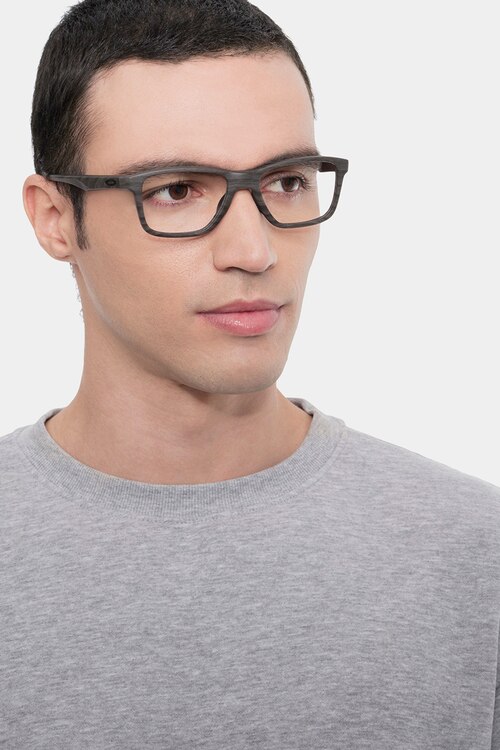 Oakley Trim Plane Polished Black PlasticEyeglass Frames for Men from EyeBuyDirect
