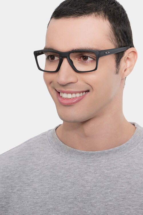 Oakley Litebeam Satin Black PlasticEyeglass Frames for Men from EyeBuyDirect