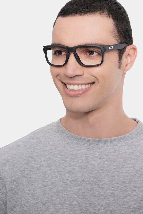 Oakley Holbrook Rx - Rectangle Satin Black Frame Glasses For Men |  Eyebuydirect Canada