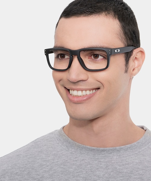 Oakley Holbrook RX Satin Black PlasticEyeglass Frames for Men from EyeBuyDirect