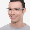 Oakley Holbrook Rx Polished Clear Gray PlasticEyeglass Frames for Men from EyeBuyDirect