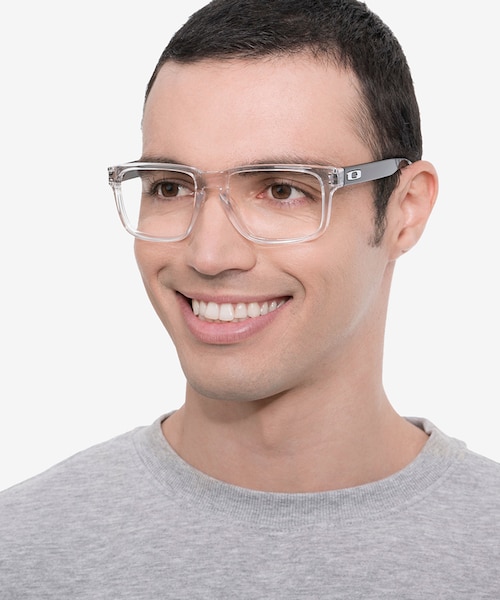 Oakley Holbrook RX Polished Clear PlasticEyeglass Frames for Men from EyeBuyDirect