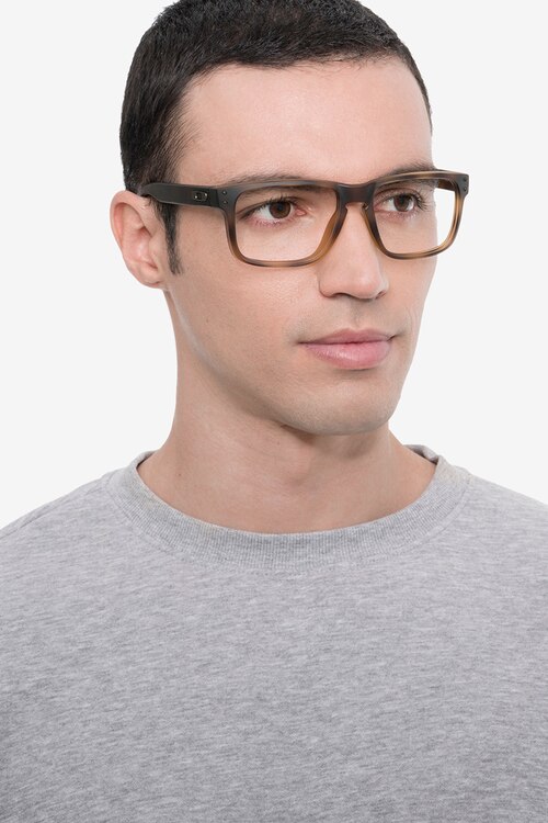 Oakley Holbrook Rx Matte Brown Tortoise PlasticEyeglass Frames for Men from EyeBuyDirect