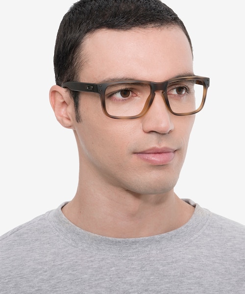 Oakley Holbrook RX Matte Brown Tortoise PlasticEyeglass Frames for Men from EyeBuyDirect
