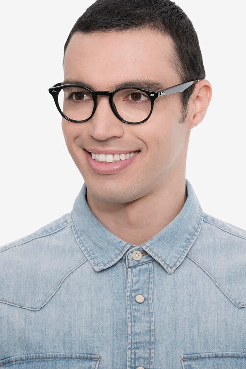 Ray-Ban RB2180V Black AcetateEyeglass Frames for Men from EyeBuyDirect